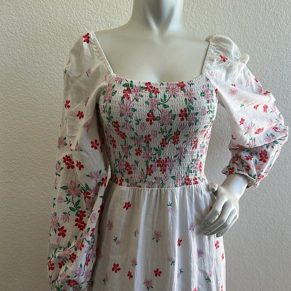 DRAPER JAMES RSVP Smocked Long Sleeve Midi Dress - Picture 5 of 10